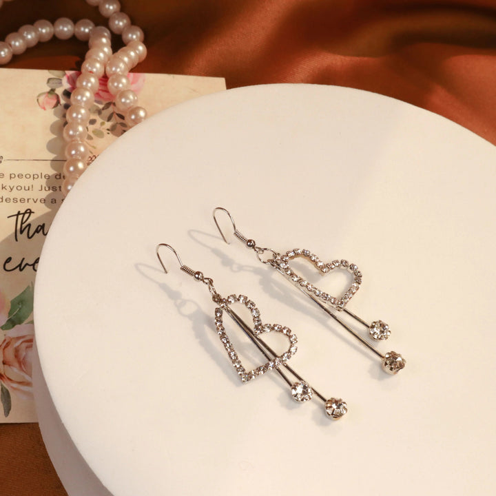 Big Heart Tassel Earrings