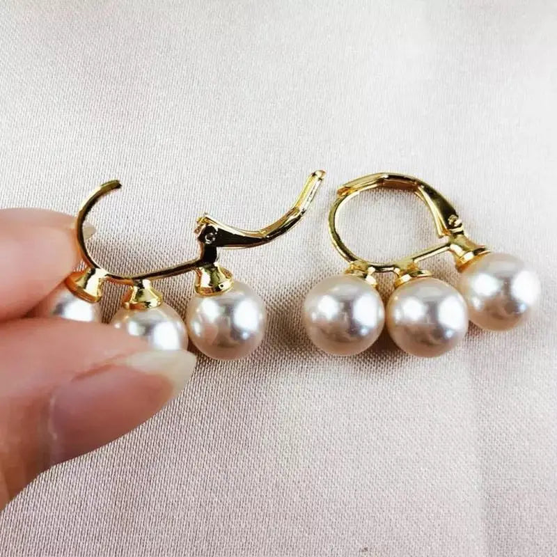 Big Pearl Clip On Boho Earrings