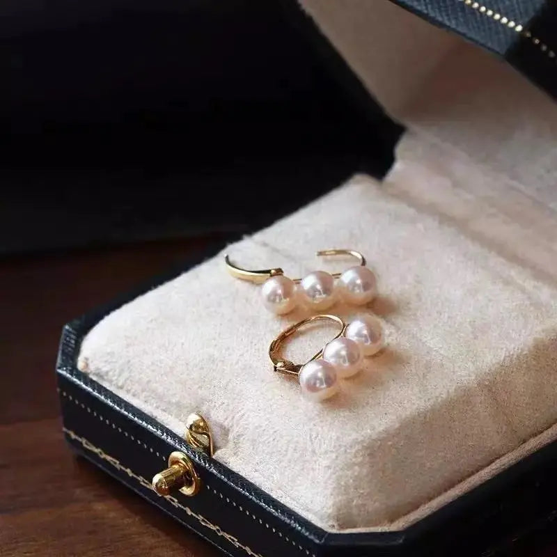 Big Pearl Clip On Boho Earrings