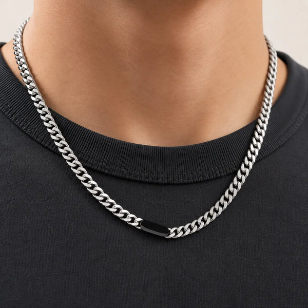 Black Axis Cuban Necklace