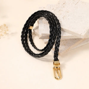 Black Braided Leather Belt | Salty