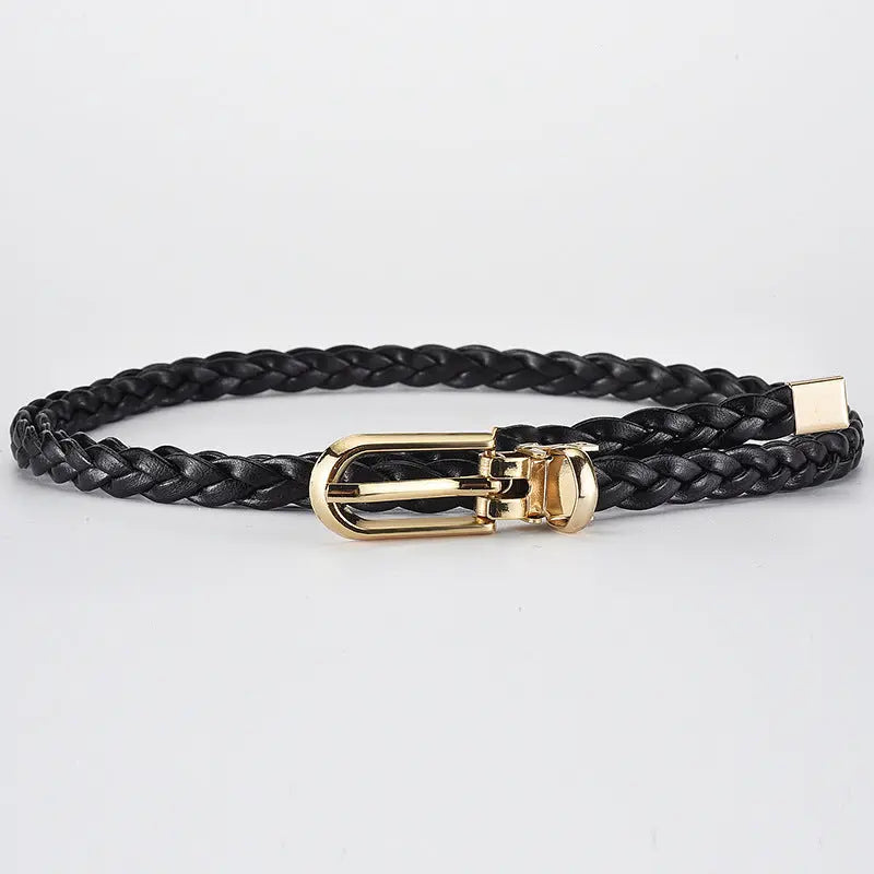 Black Braided Leather Belt | Salty
