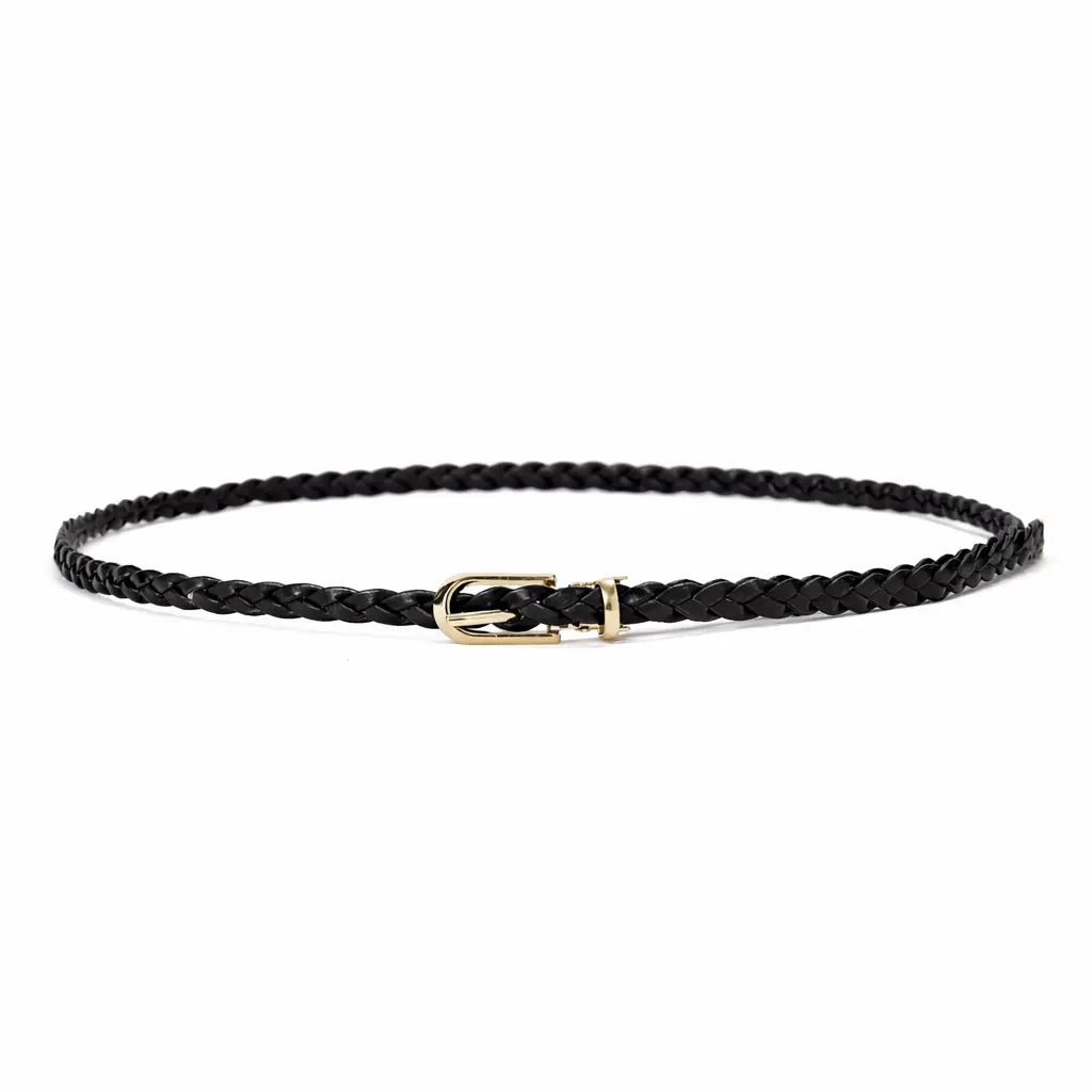 Black Braided Leather Belt | Salty