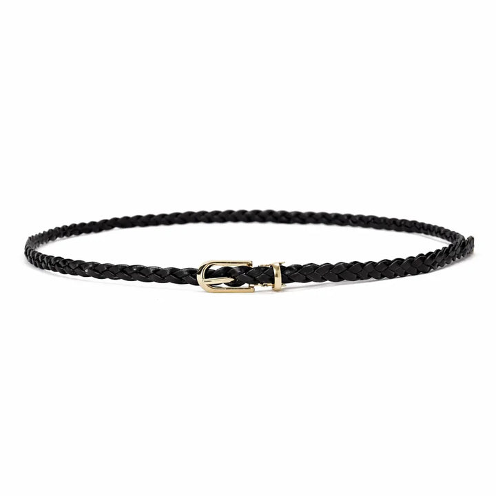 Black Braided Leather Belt | Salty
