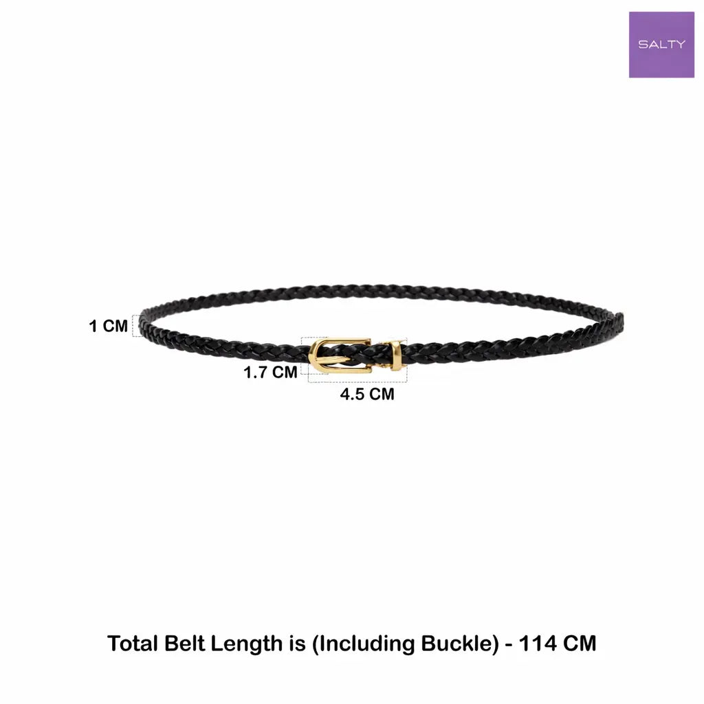 Black Braided Leather Belt | Salty