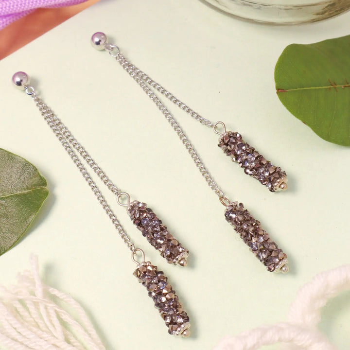Black Chunky Tassel Drop Earrings - Salty Accessories
