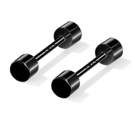 Black Dumbbell Stud Earrings - Salty Accessories