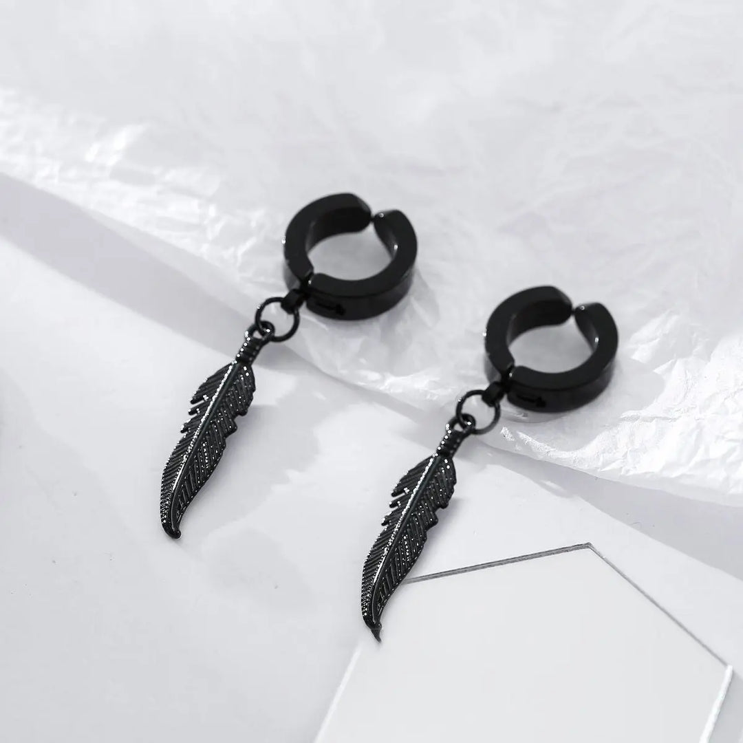 Black Feather Dangles - Salty Accessories