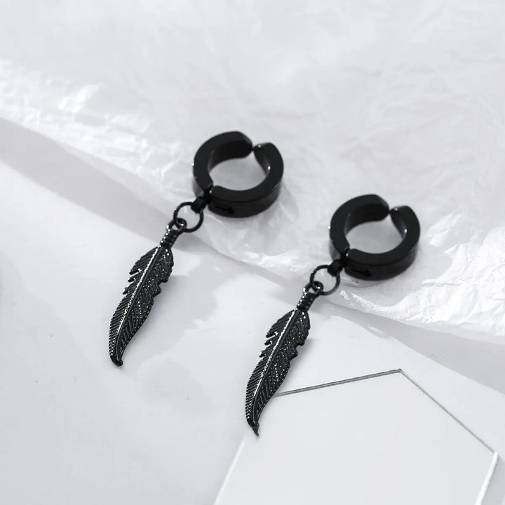 Black Feather Dangles - Salty Accessories