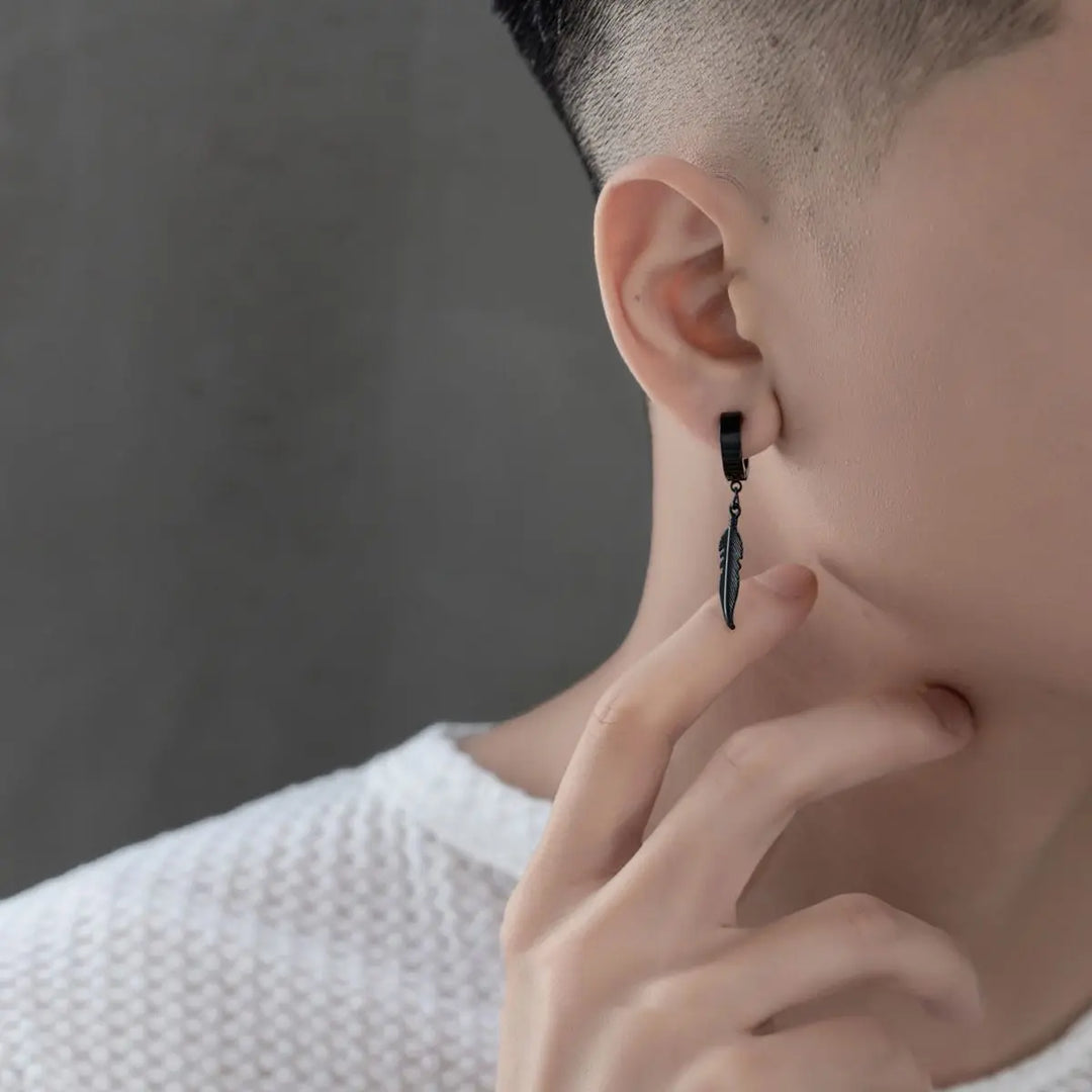 Black Feather Dangles - Salty Accessories