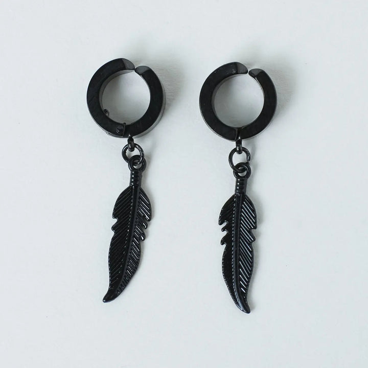 Black Feather Dangles - Salty Accessories