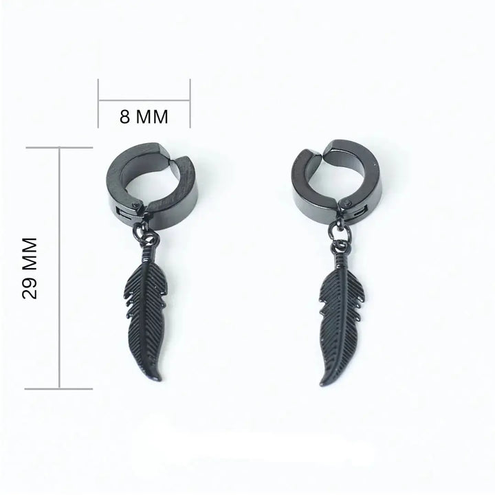 Black Feather Dangles - Salty Accessories