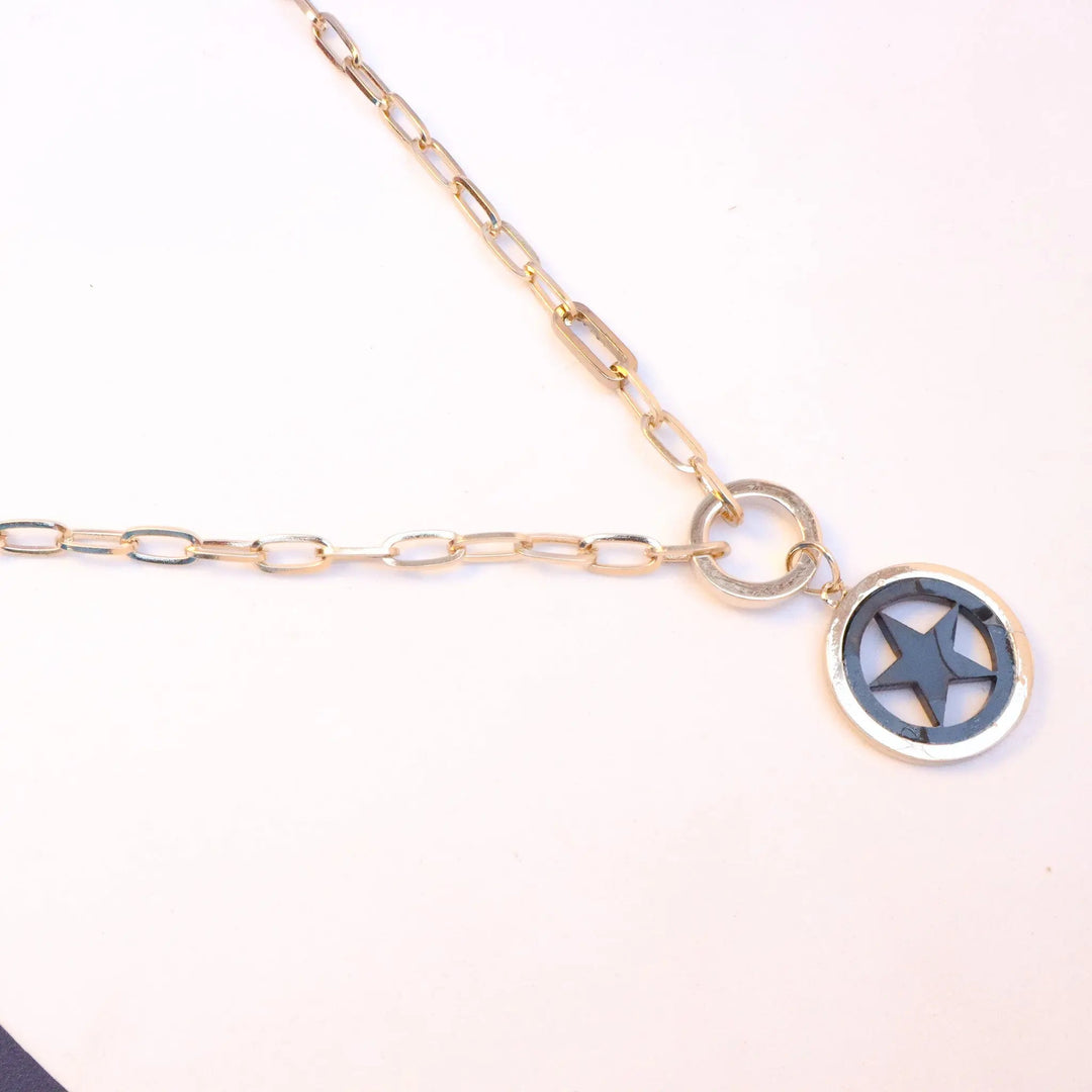 Black Star Chained Necklace - Salty Accessories