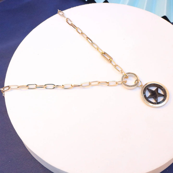 Black Star Chained Necklace - Salty Accessories