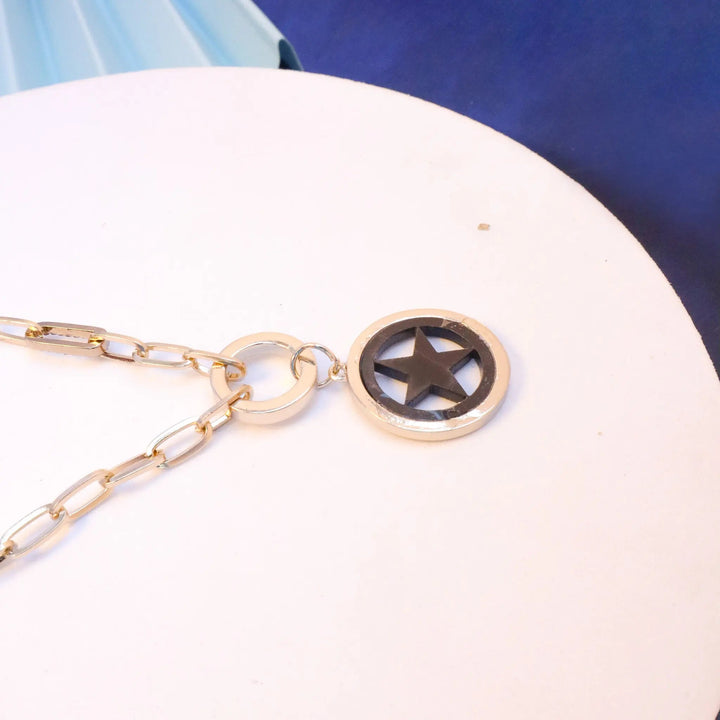 Black Star Chained Necklace - Salty Accessories