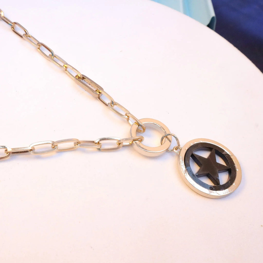 Black Star Chained Necklace - Salty Accessories