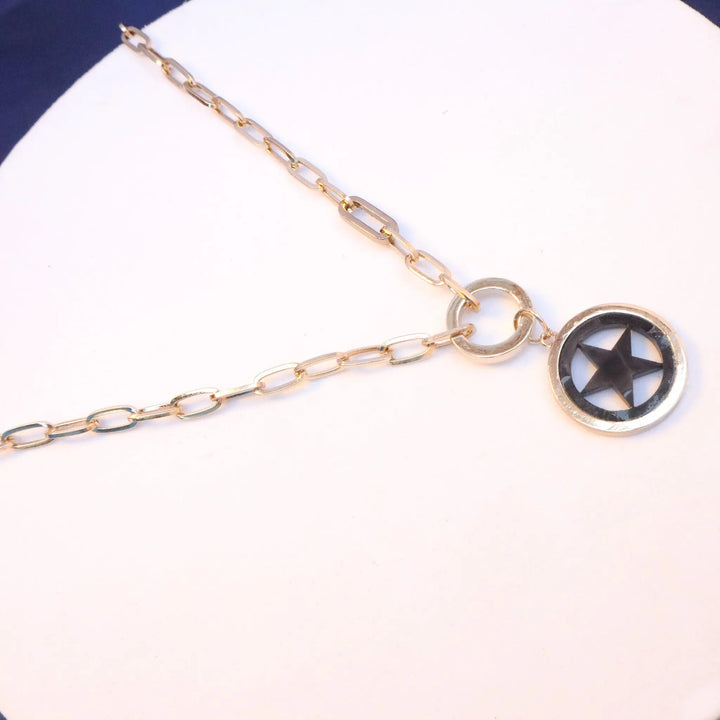 Black Star Chained Necklace - Salty Accessories