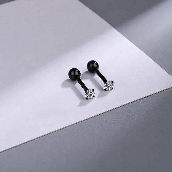 Black Star Stud Earrings
