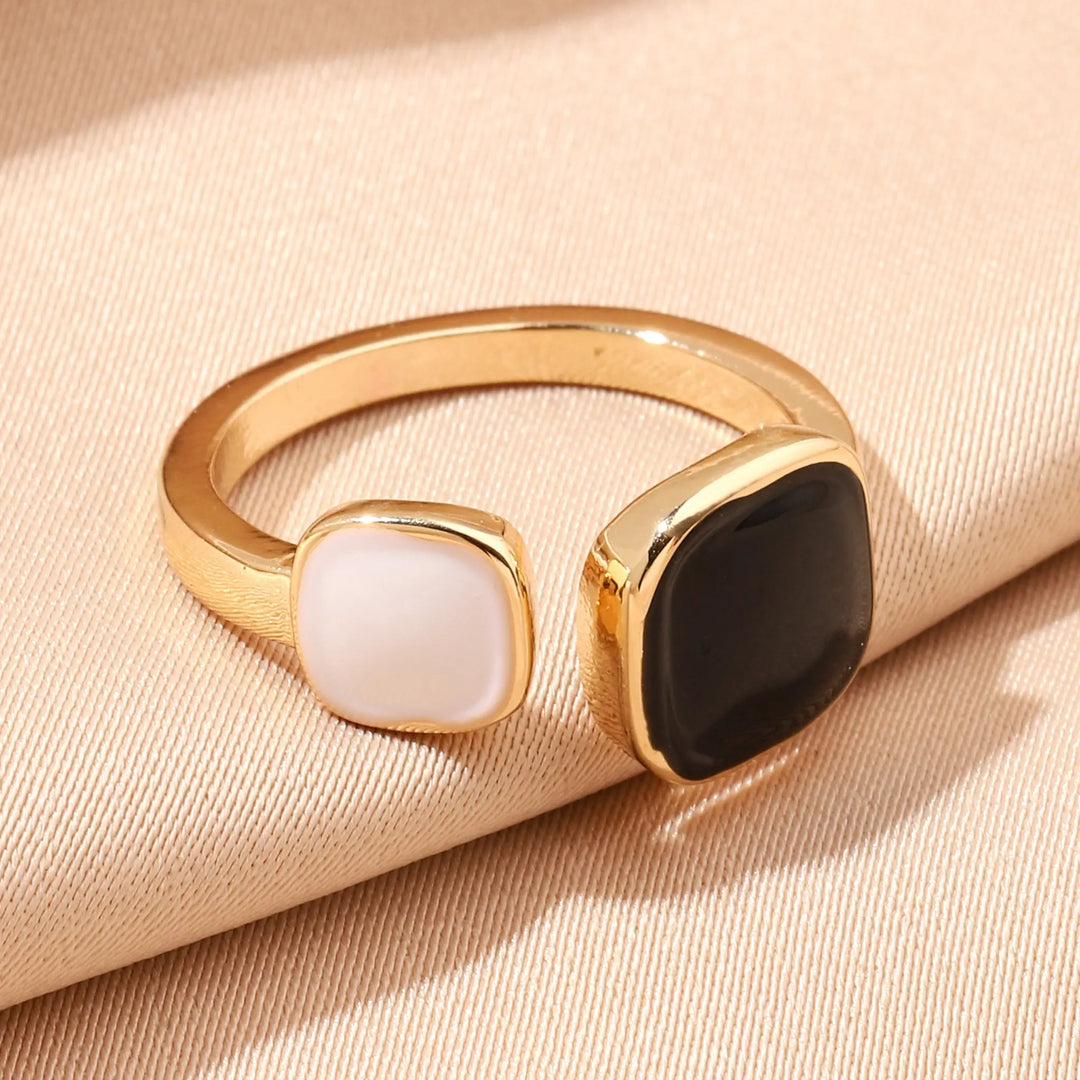 Black &amp; White Raya Gold Ring | Salty