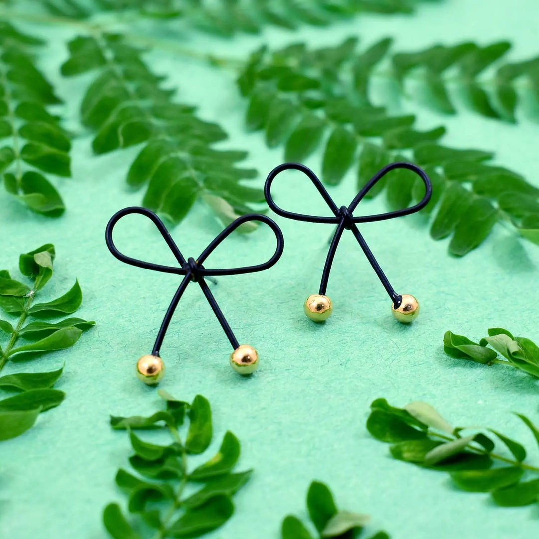Black Bow Chic Earrings