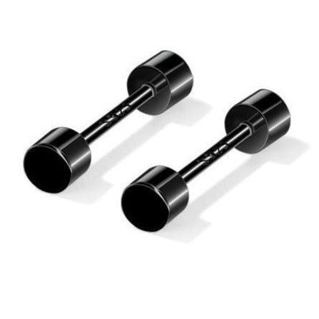 Black Dumbbell Stud Earrings Salty Alpha