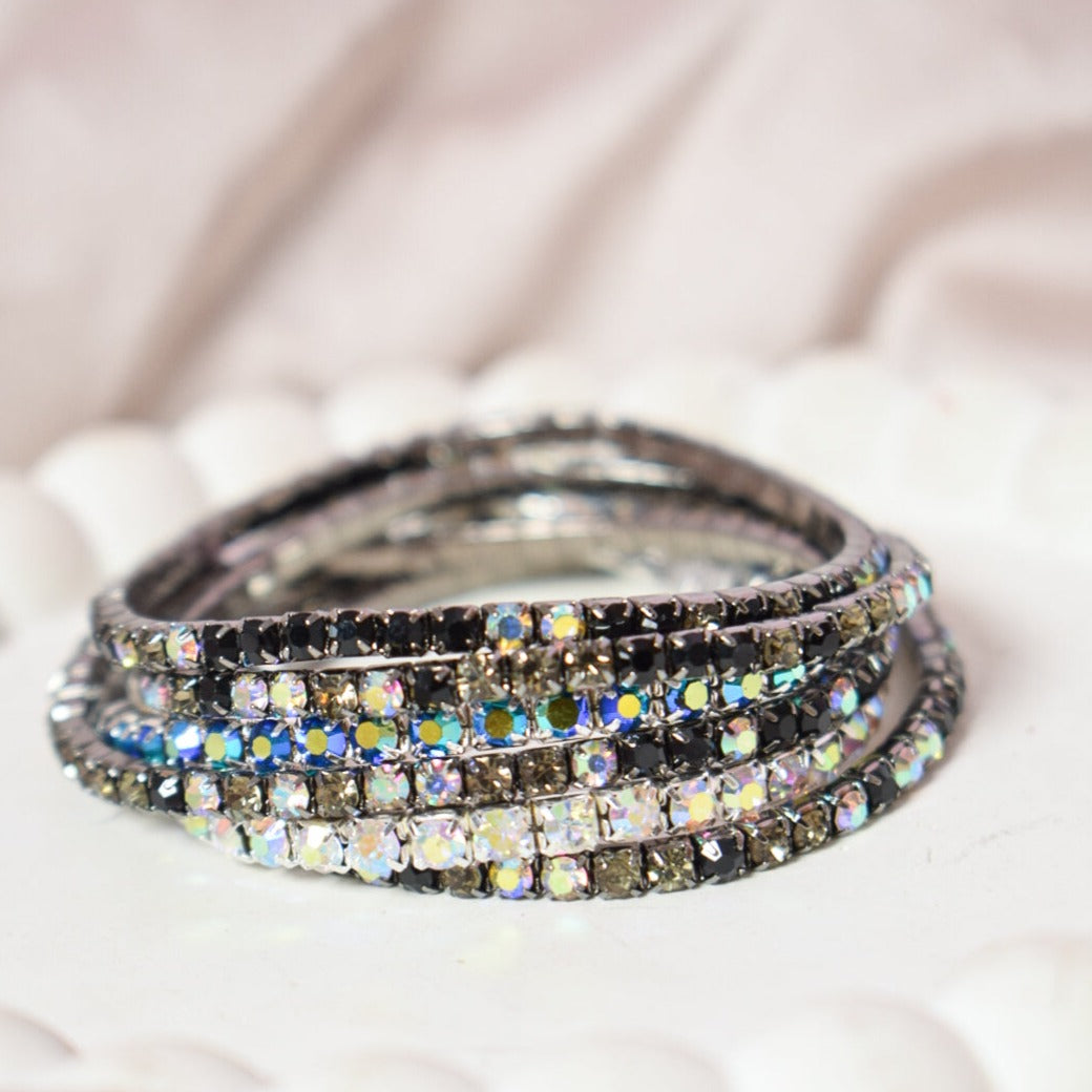 Black Tie Affair Glamour Stackable Bands (Set of 5) - Salty Accessories