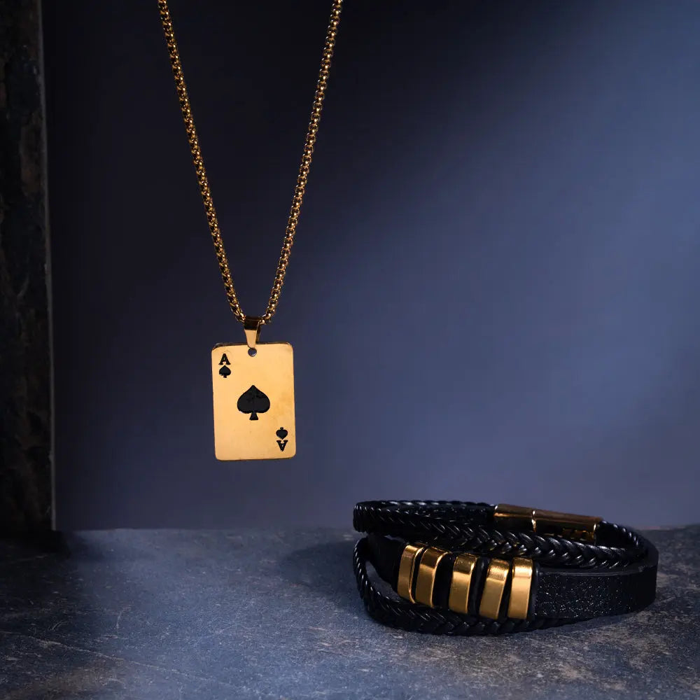 Blaze Black Monarch Mens Chain & Bracelet Combo | Salty