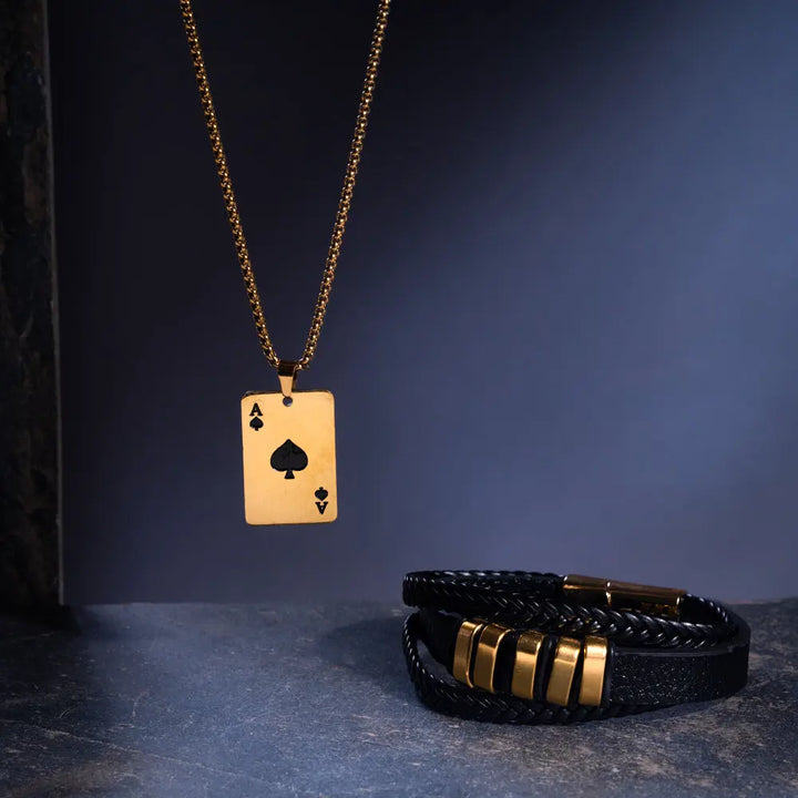 Blaze Black Monarch Mens Chain & Bracelet Combo | Salty