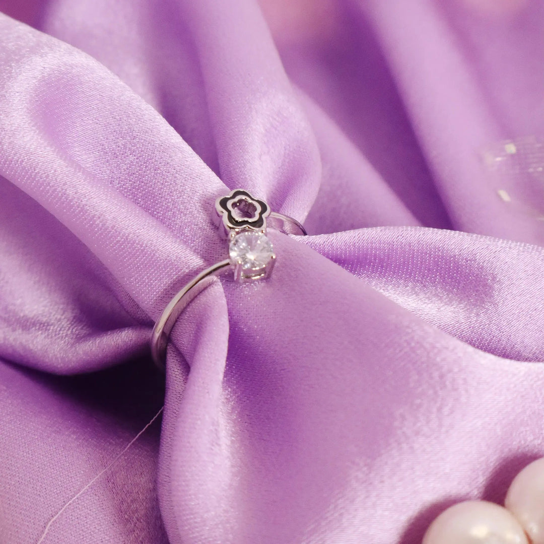 Blossom Crystal Ring-Silver - Salty Accessories
