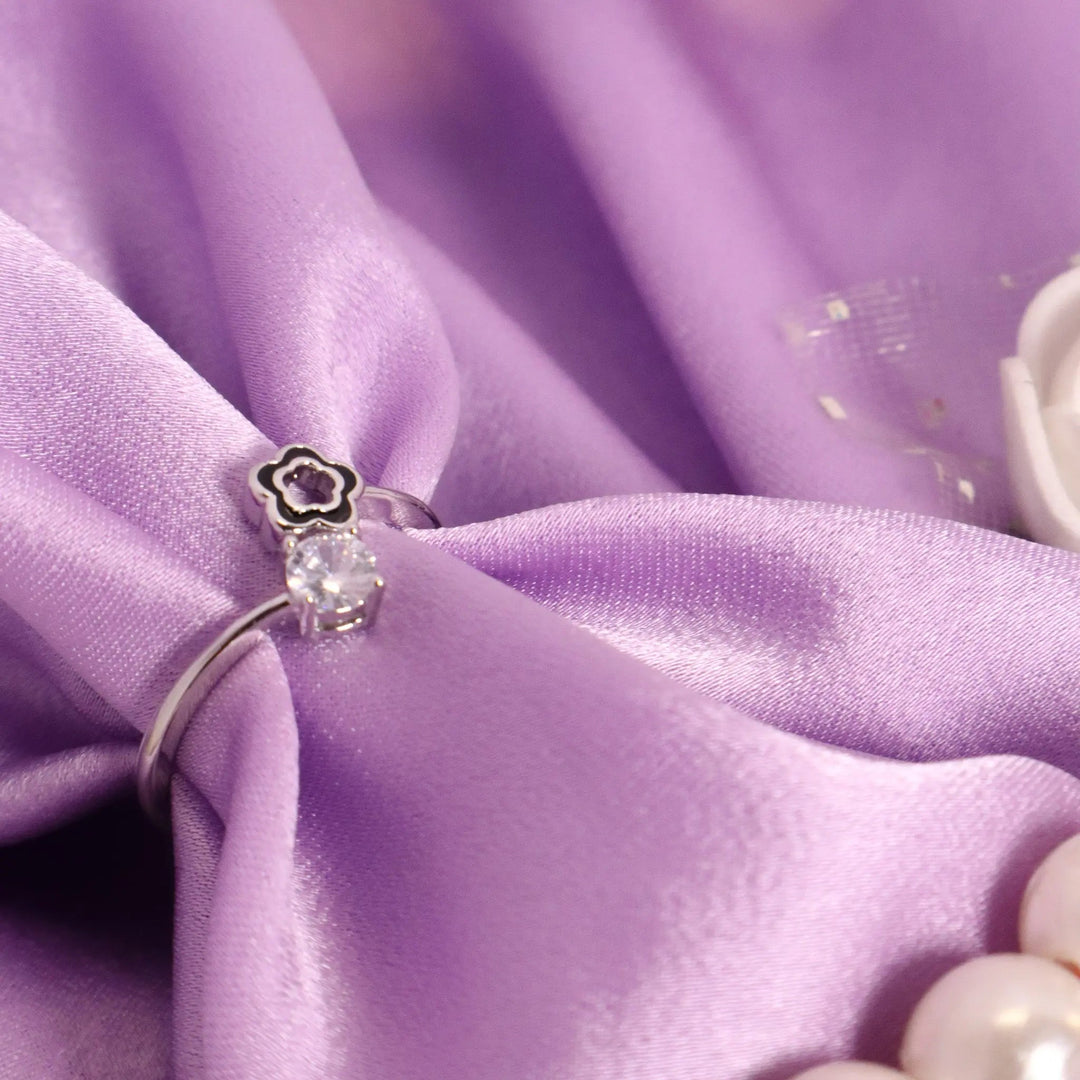 Blossom Crystal Ring-Silver - Salty Accessories