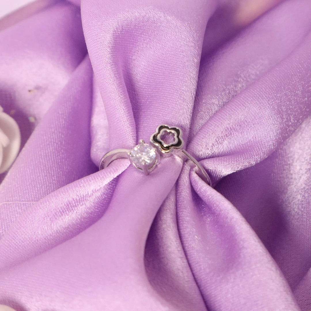 Blossom Crystal Ring-Silver - Salty Accessories