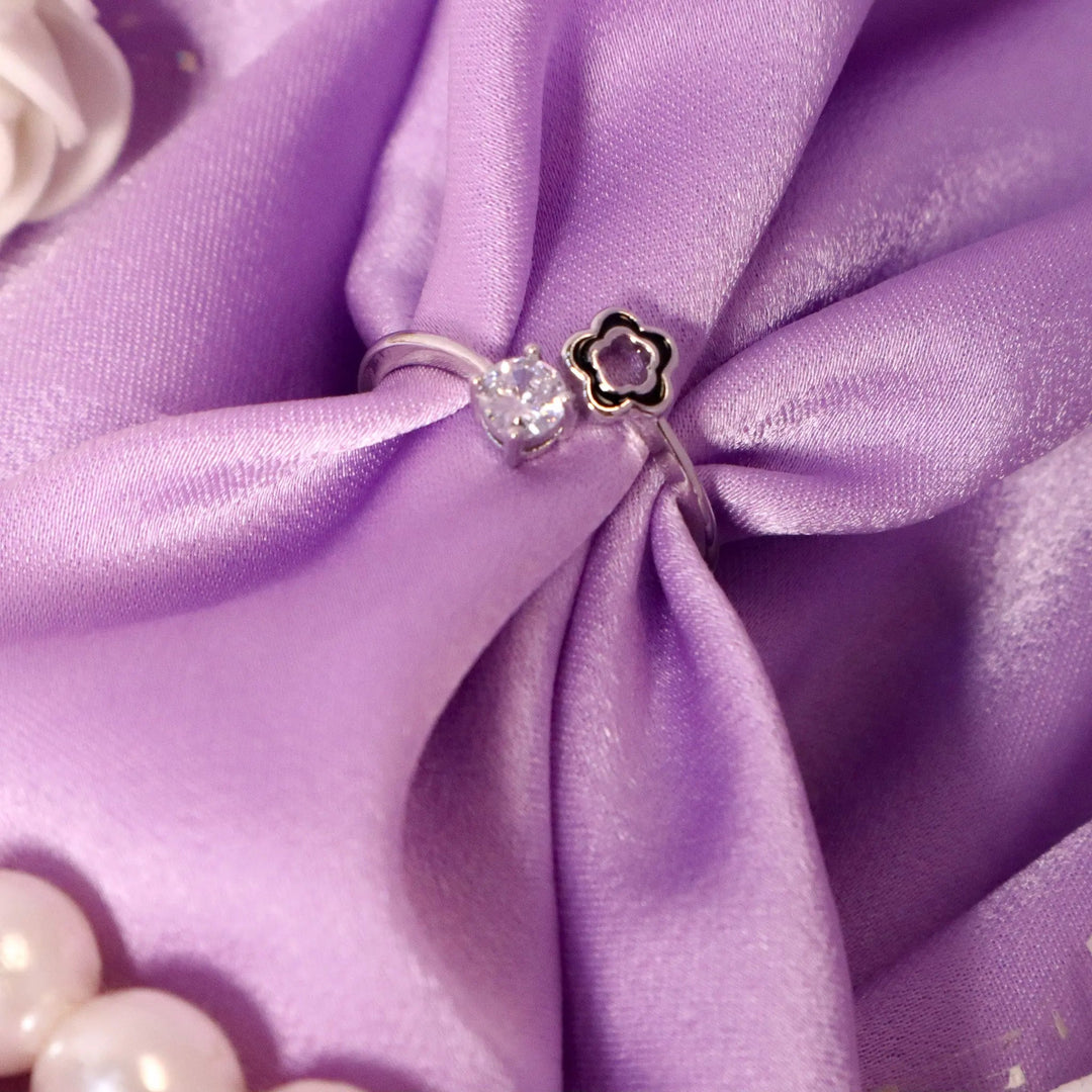 Blossom Crystal Ring-Silver - Salty Accessories
