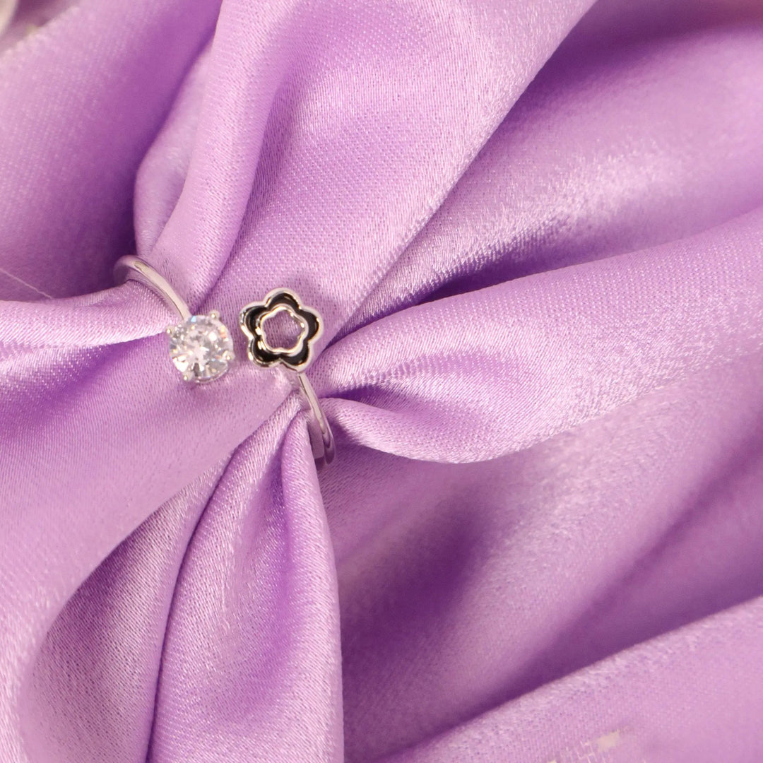 Blossom Crystal Ring-Silver - Salty Accessories