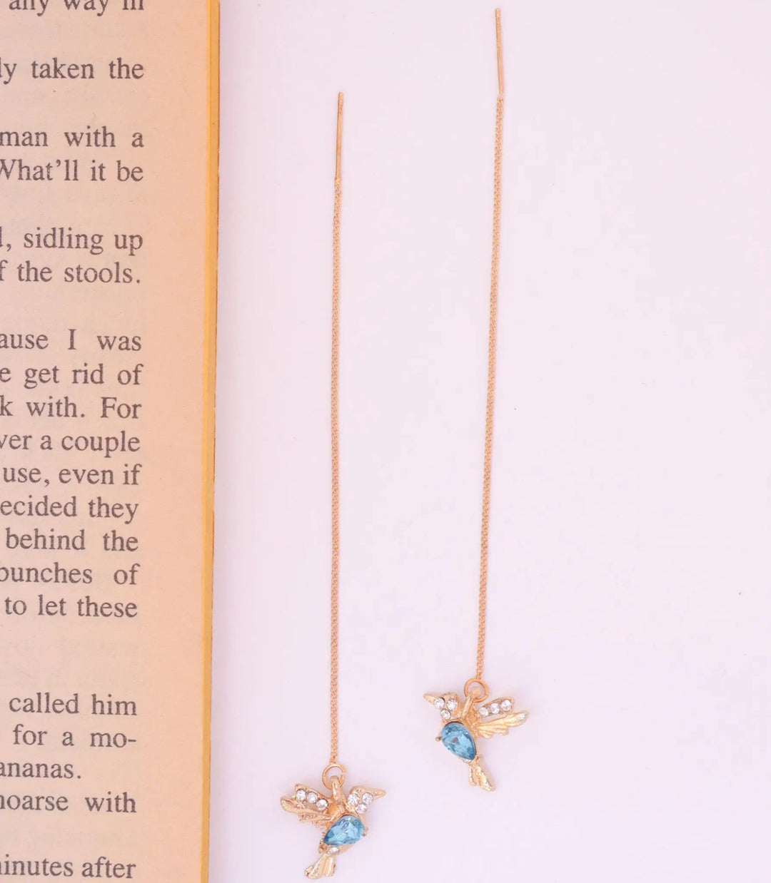 Blue Bird Threader Earrings