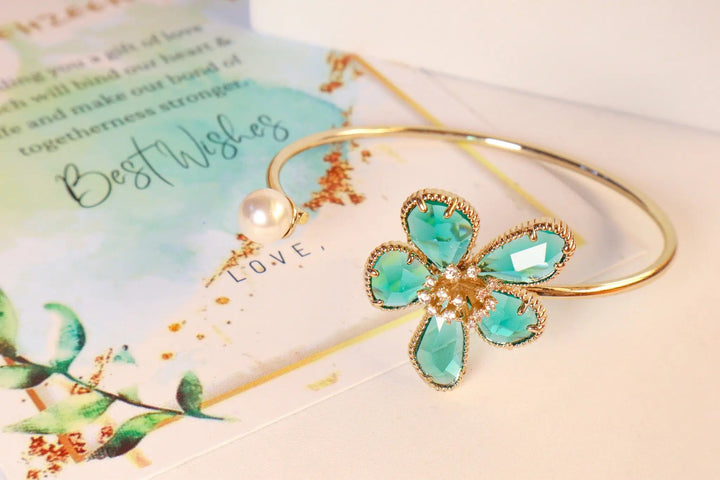 Blue Orchids Pearl Bracelet - Salty Accessories