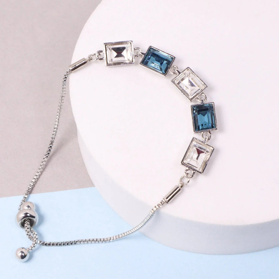 Blue Sapphire glass Crystal bracelet - Salty Accessories