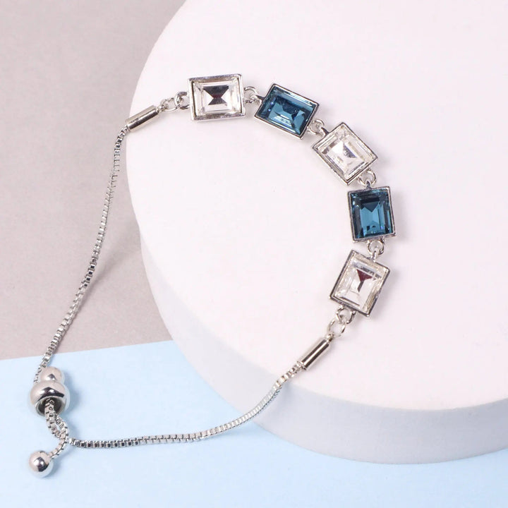 Blue Sapphire glass Crystal bracelet - Salty Accessories