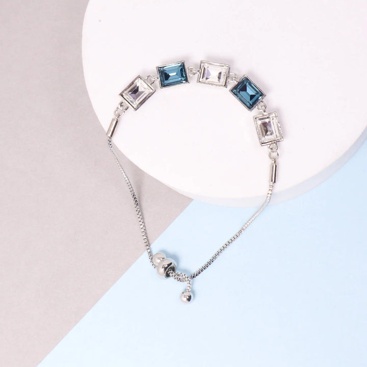 Blue Sapphire glass Crystal bracelet - Salty Accessories