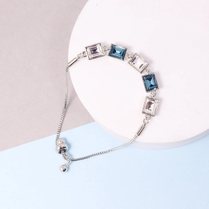 Blue Sapphire glass Crystal bracelet - Salty Accessories
