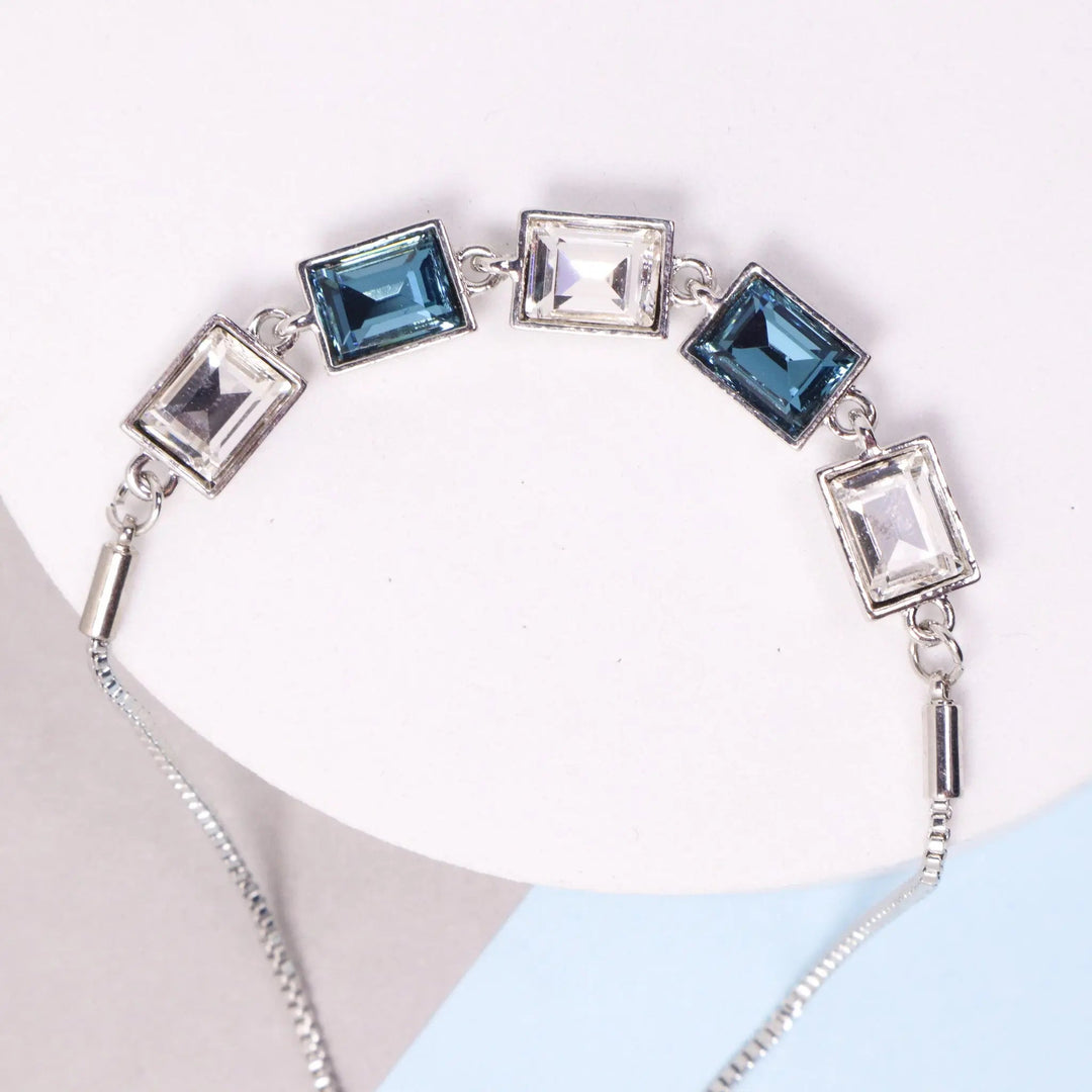 Blue Sapphire glass Crystal bracelet - Salty Accessories