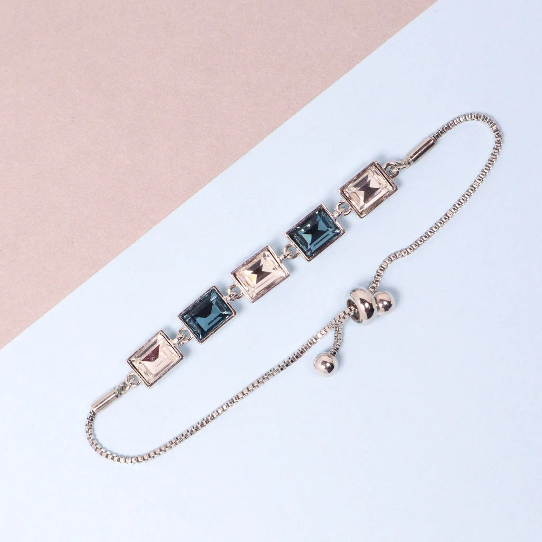 Blue Sapphire glass Crystal bracelet - Salty Accessories