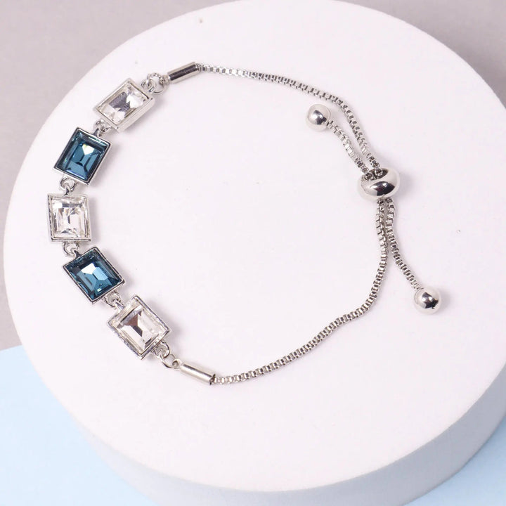 Blue Sapphire glass Crystal bracelet - Salty Accessories