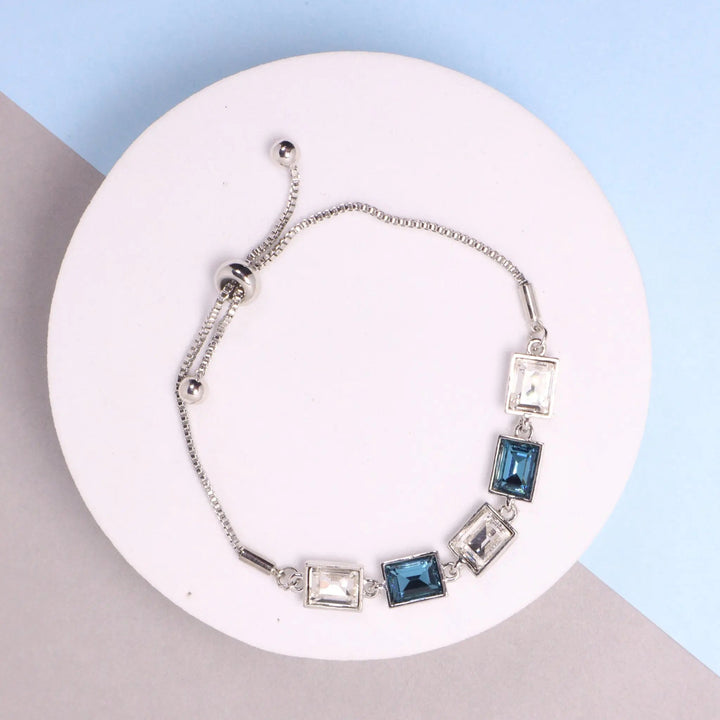 Blue Sapphire glass Crystal bracelet - Salty Accessories