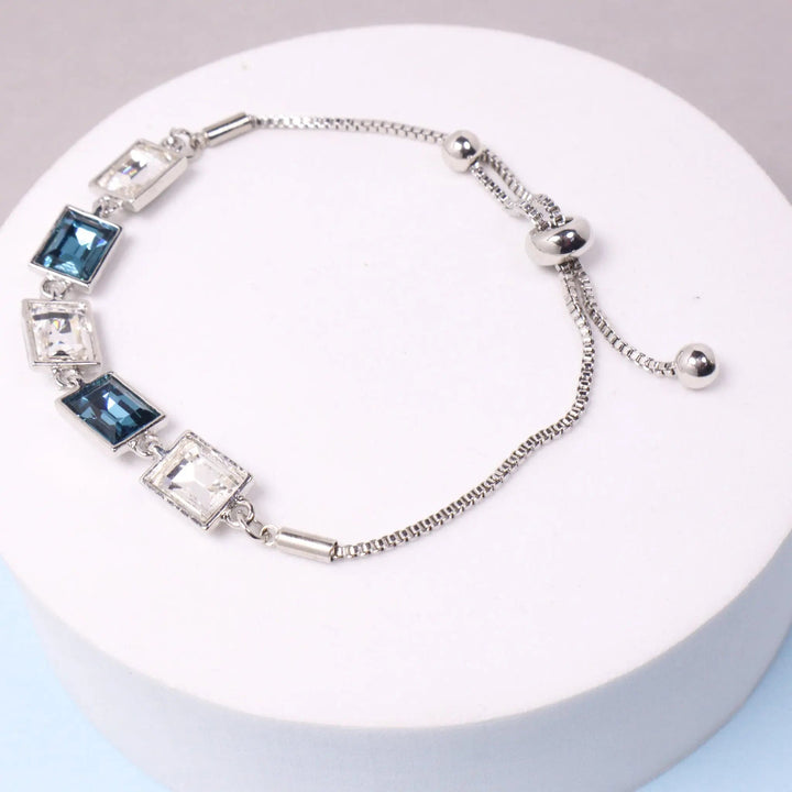 Blue Sapphire glass Crystal bracelet - Salty Accessories