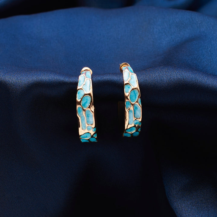 Blue Accent Minimal Hoop - Salty Accessories