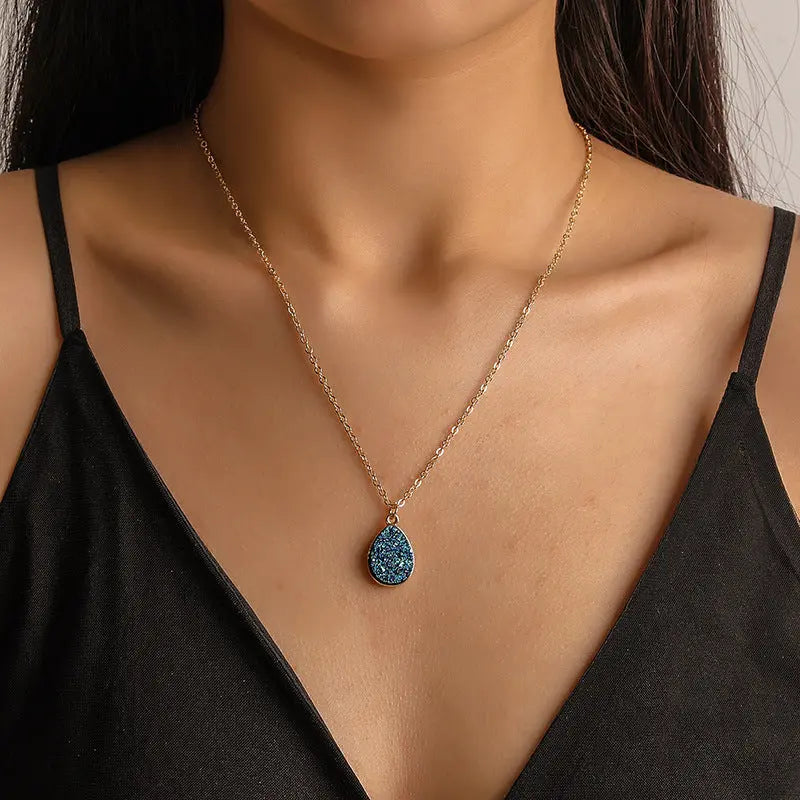 Blue Sapphire Charm Necklace - Salty Accessories