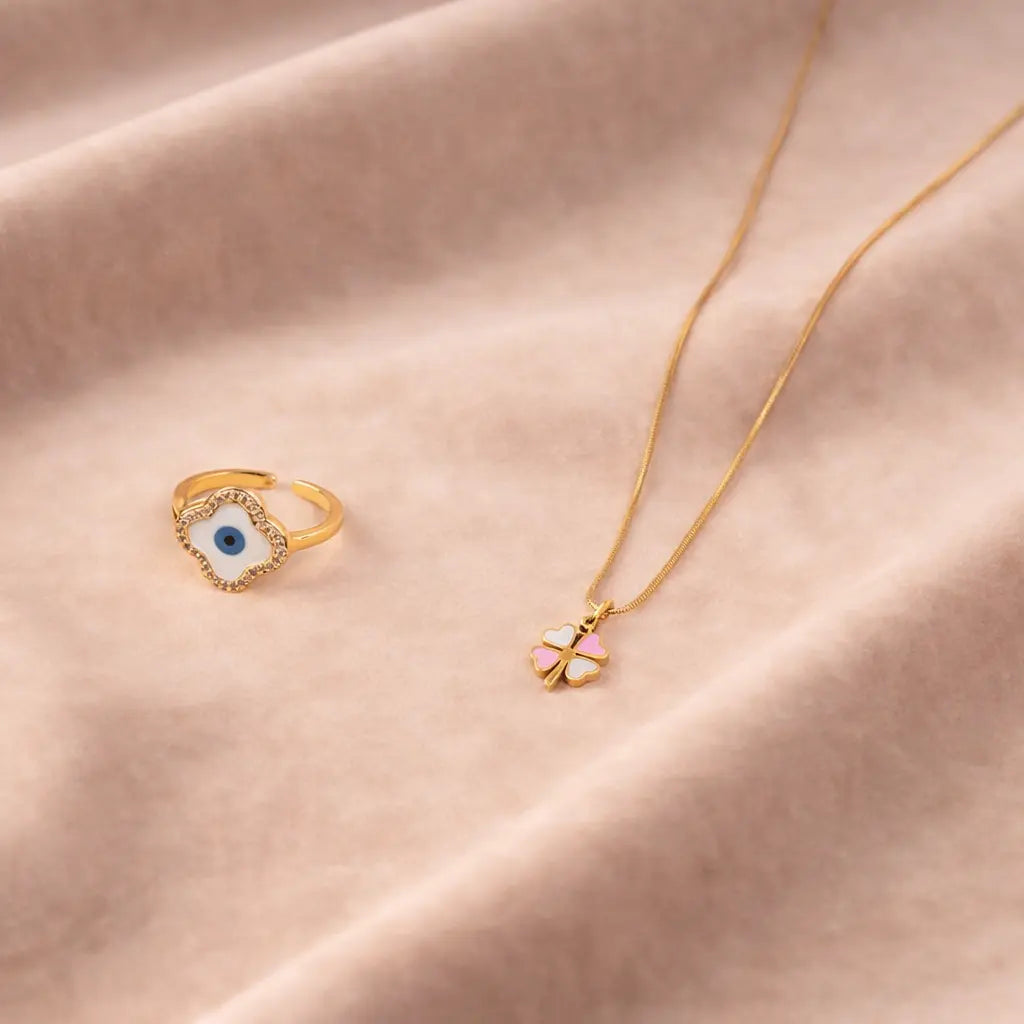 Blush Blossom Necklace and Ring Set | Salty