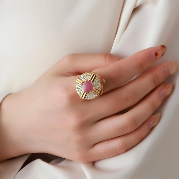 Blush Crown Watch Ring - White | Salty