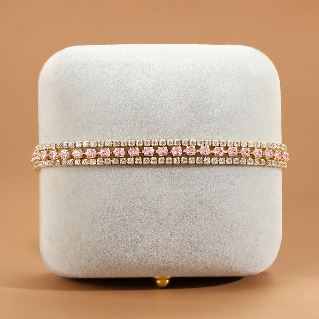 Blush Crystal Watch Bracelet Stack | Salty