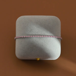 Blush Sparkling Tennis Bracelet - Silver | Salty